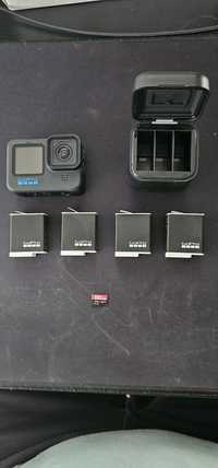 GoPro 10 Black + 4 baterias Enduro + Carregador Baterias + cartão msd