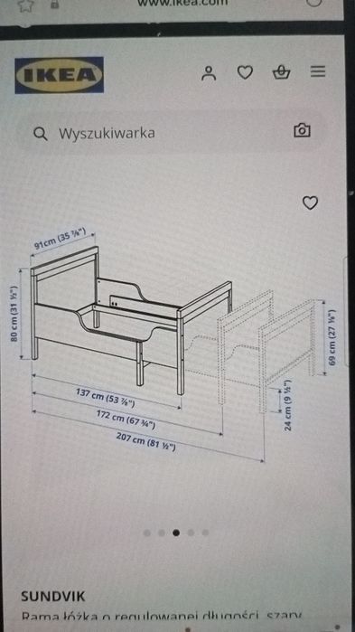 Sprzedam łóżko dziecięce Ikea Sundvik + stelaż Ikea + materac Ikea