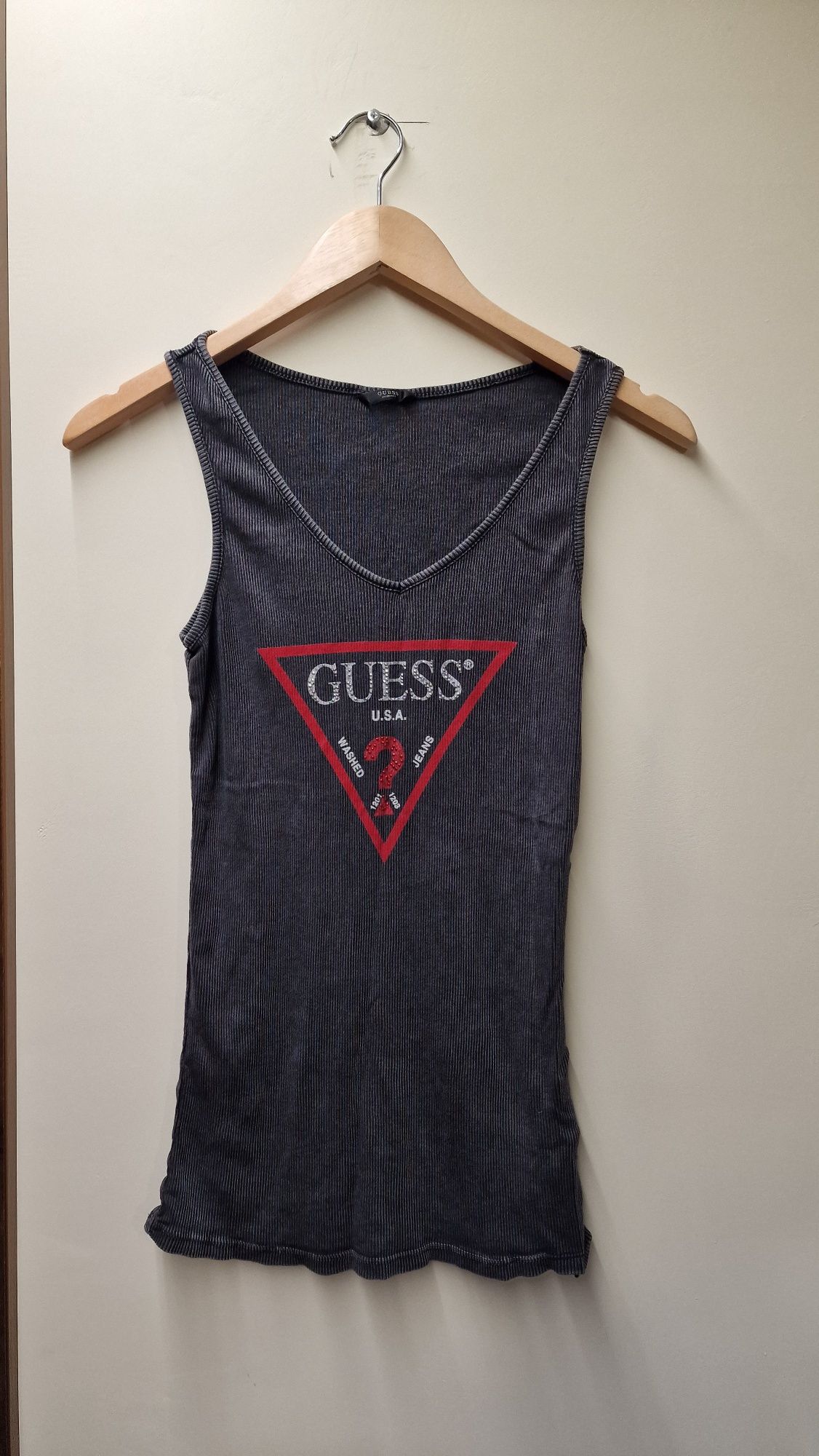 Oryginalny top bluzka Guess 38 M prążkowany materiał must have