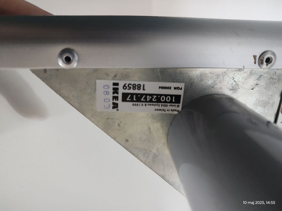 Stół szklany aluminium Ikea 157x78