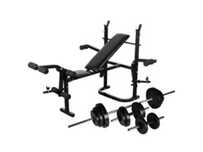 Máquina musculação com batra, alteres e pesos 30,5kg