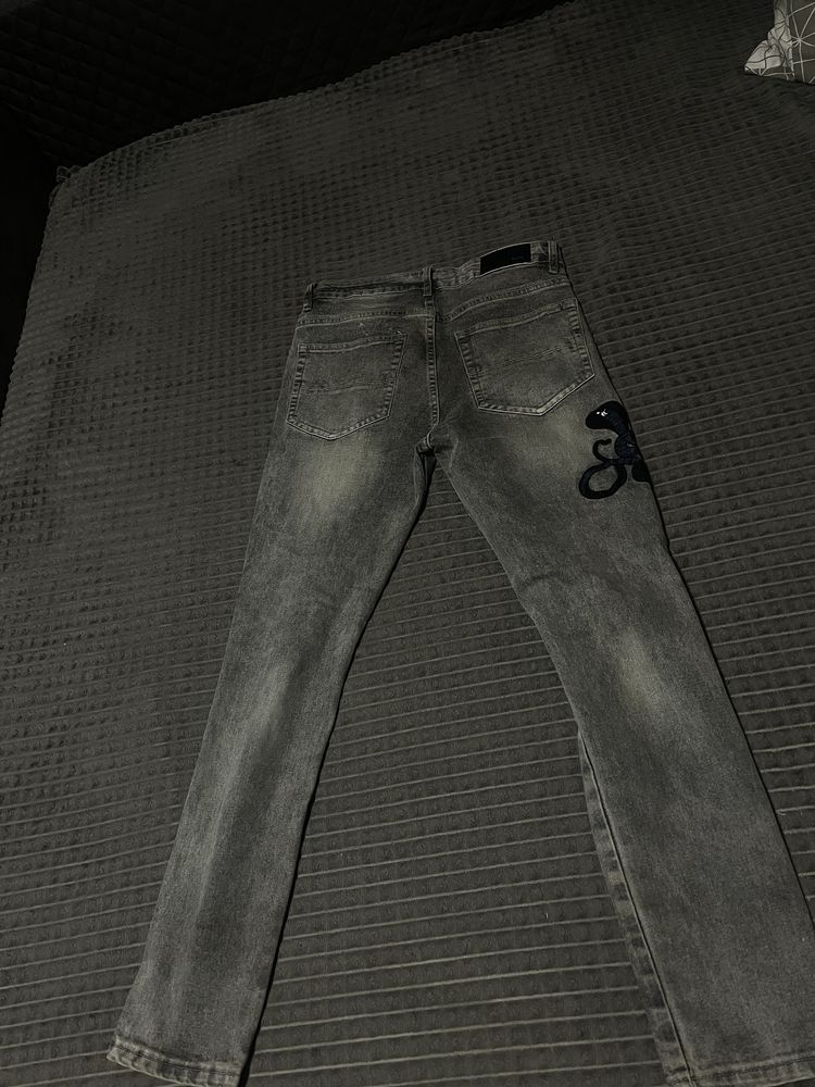 Amiri snake jeans slim fit, амири джинсы