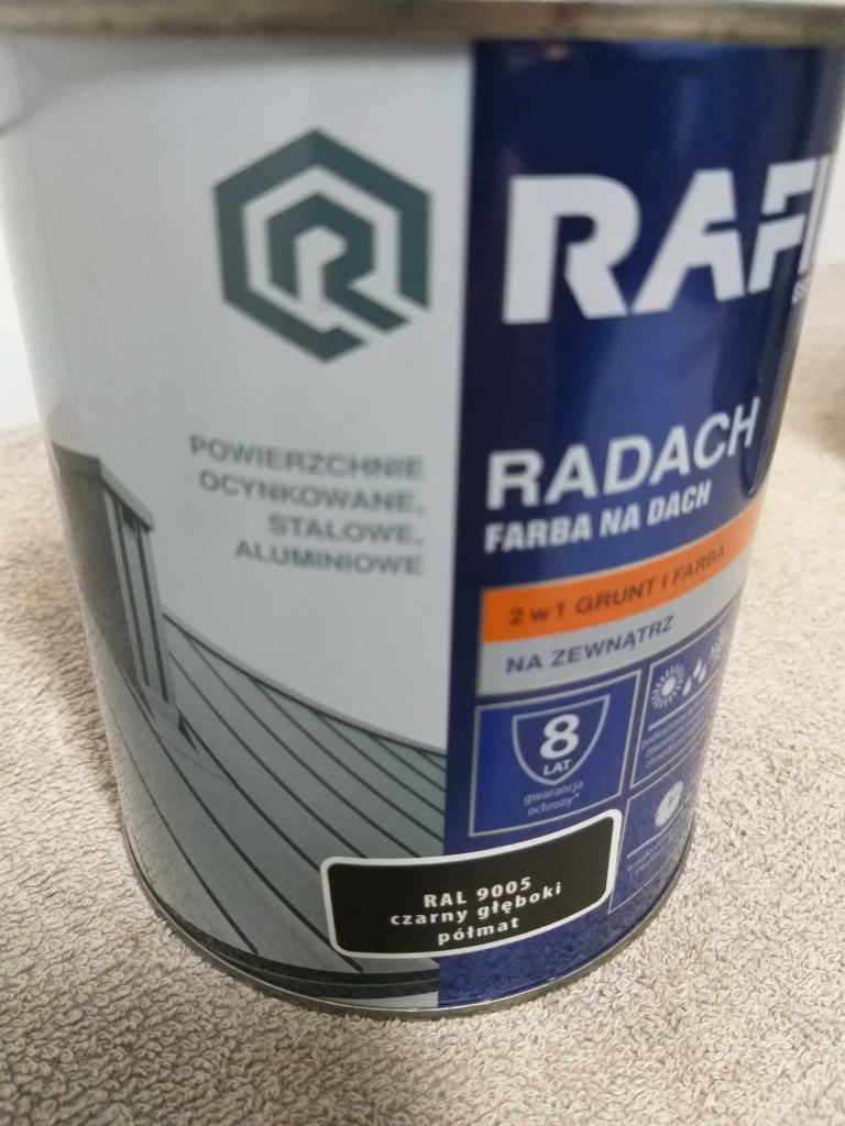 Farba na dach, metalu Rafil Radach 0.75 L.