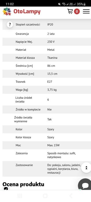 Piękna nowoczesna lampa do salonu i sypialni