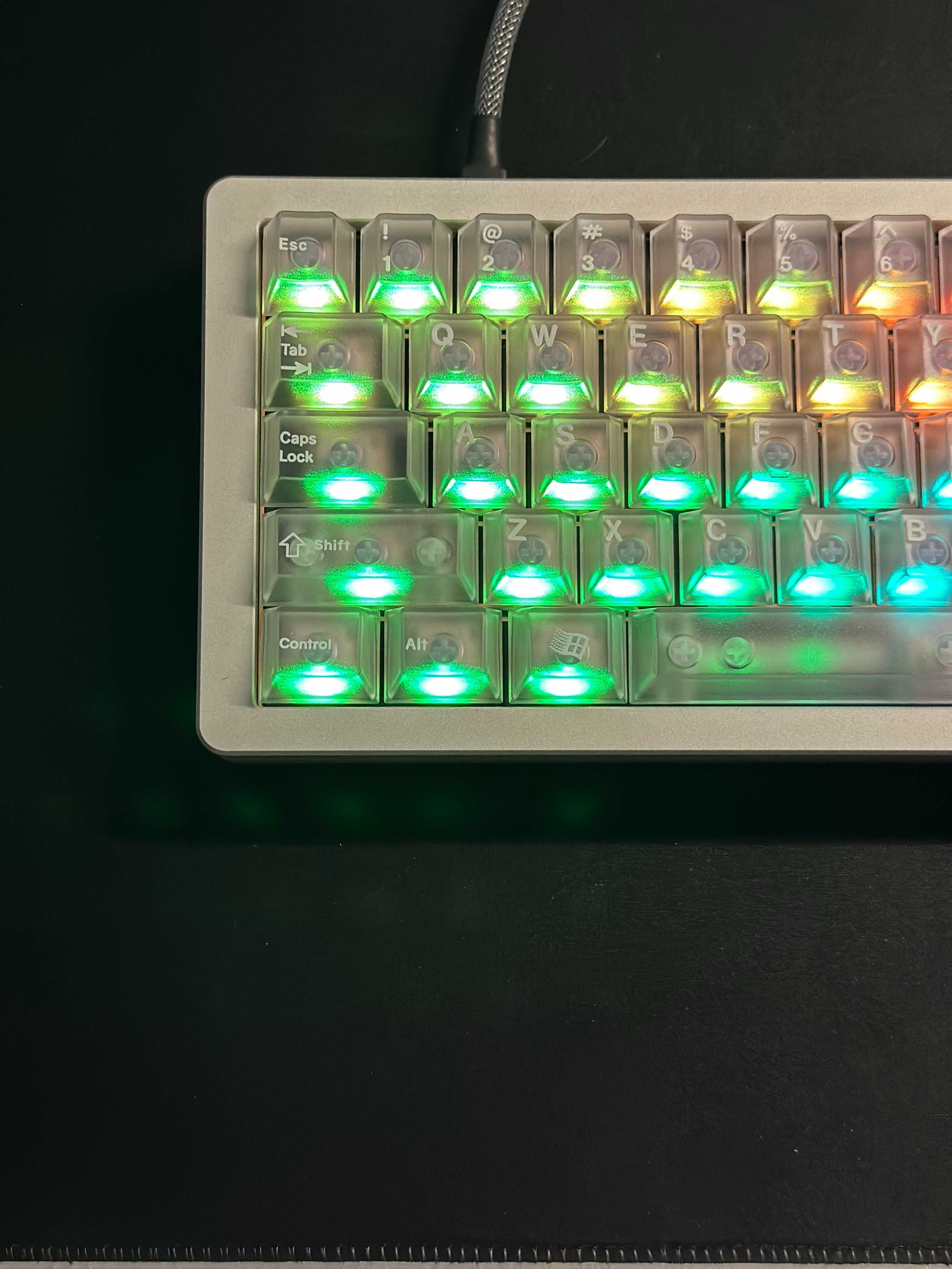 Teclado Mecânico Custom Sugar65 Alumínio RGB Hotswap LeleLab Crystal