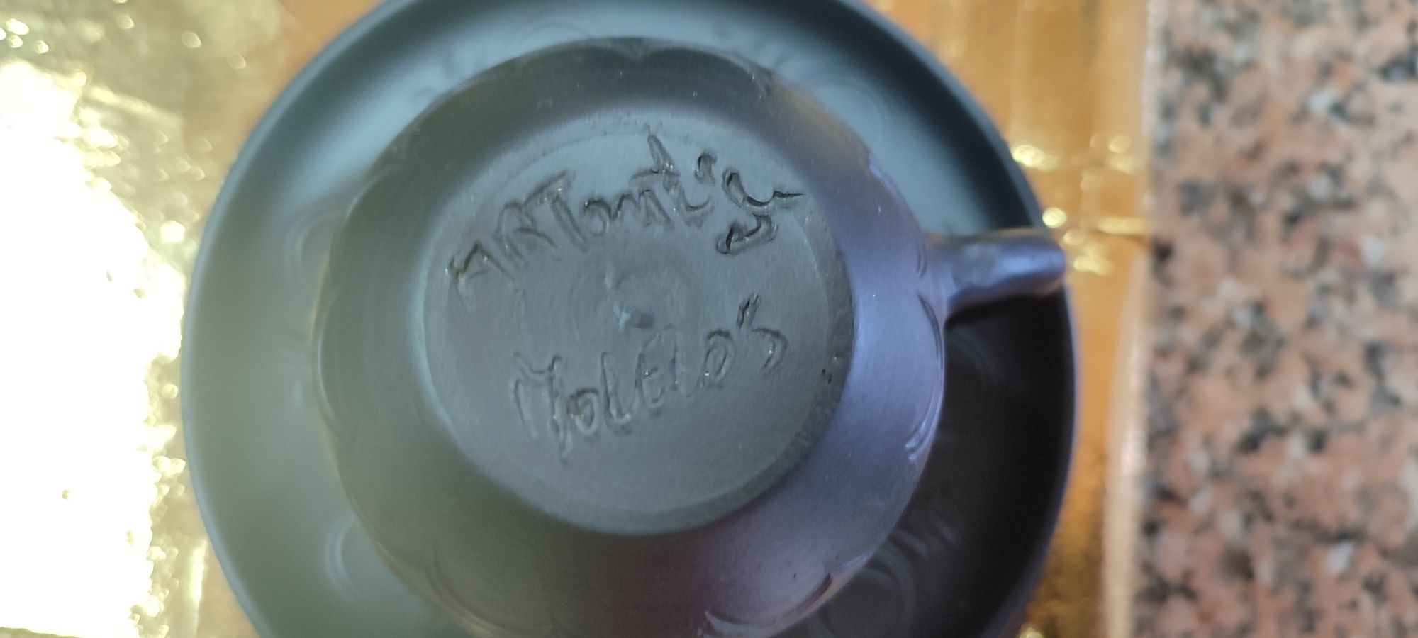 Serviço de café em barro cinzento