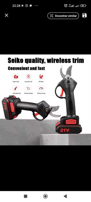 Tesoura da poda a bataria/TOP