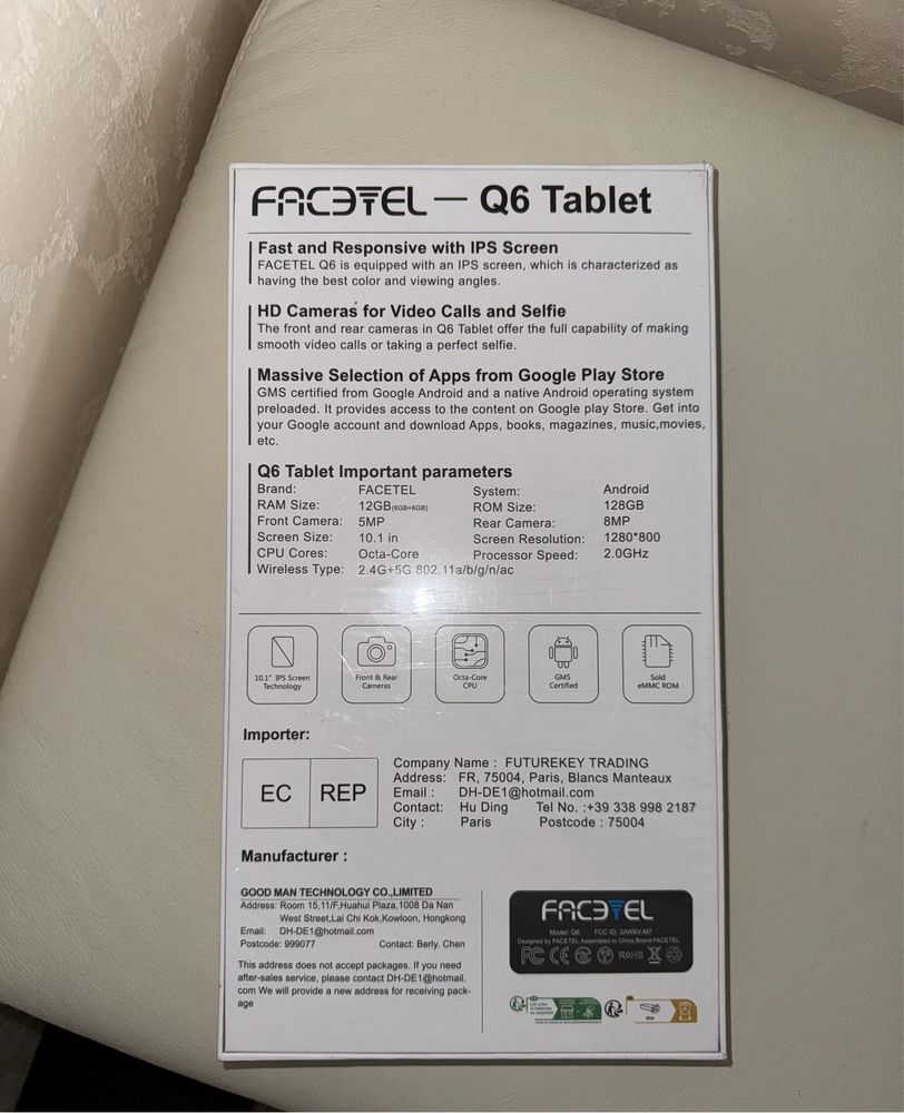 Планшет 10.1" Facetel Q6 12/128Gb 8 ядер Android 13