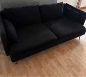Ikea Soderhamn Sofa czarna nowoczesna