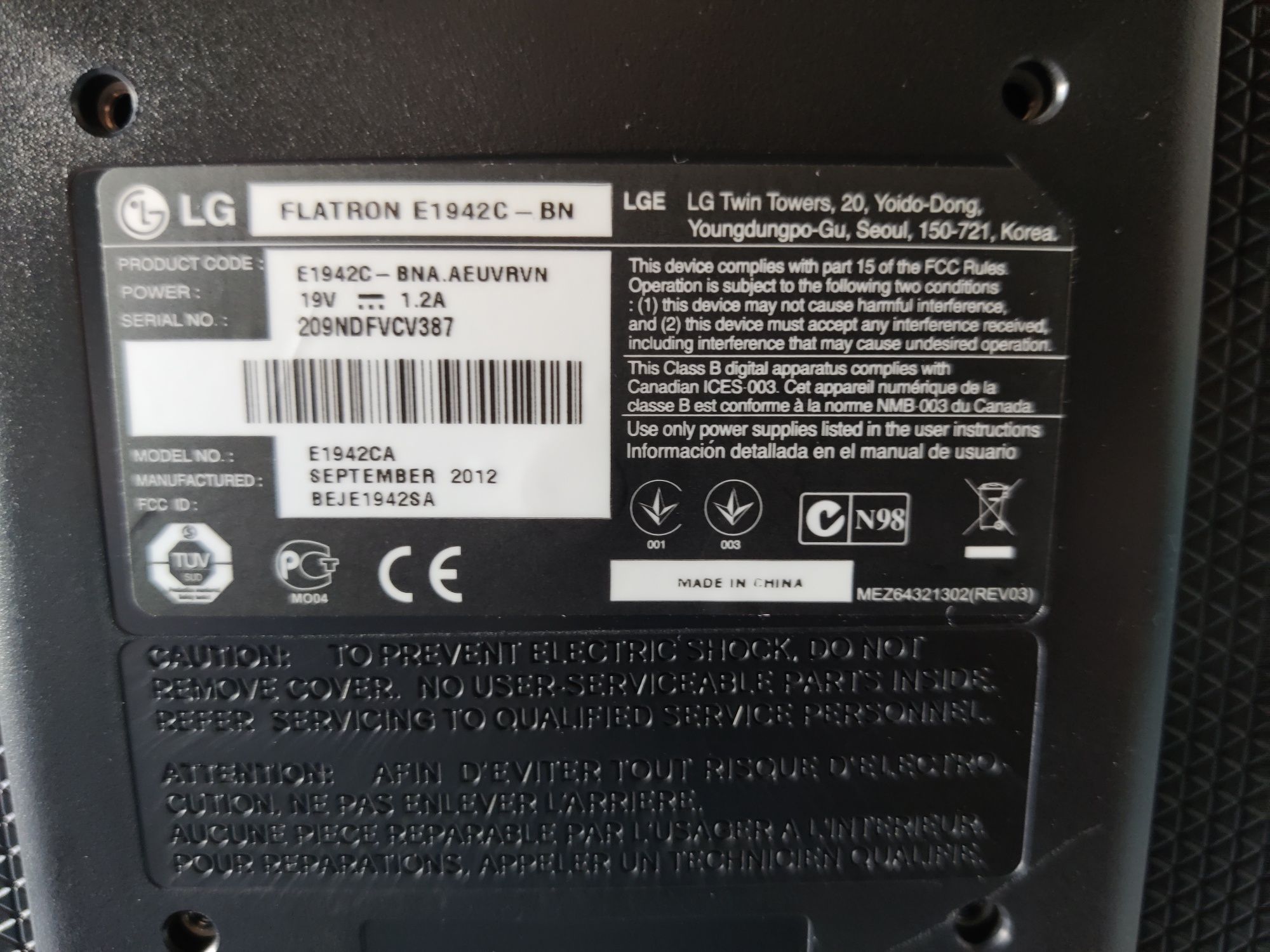 Monitor LG E1942C-BN