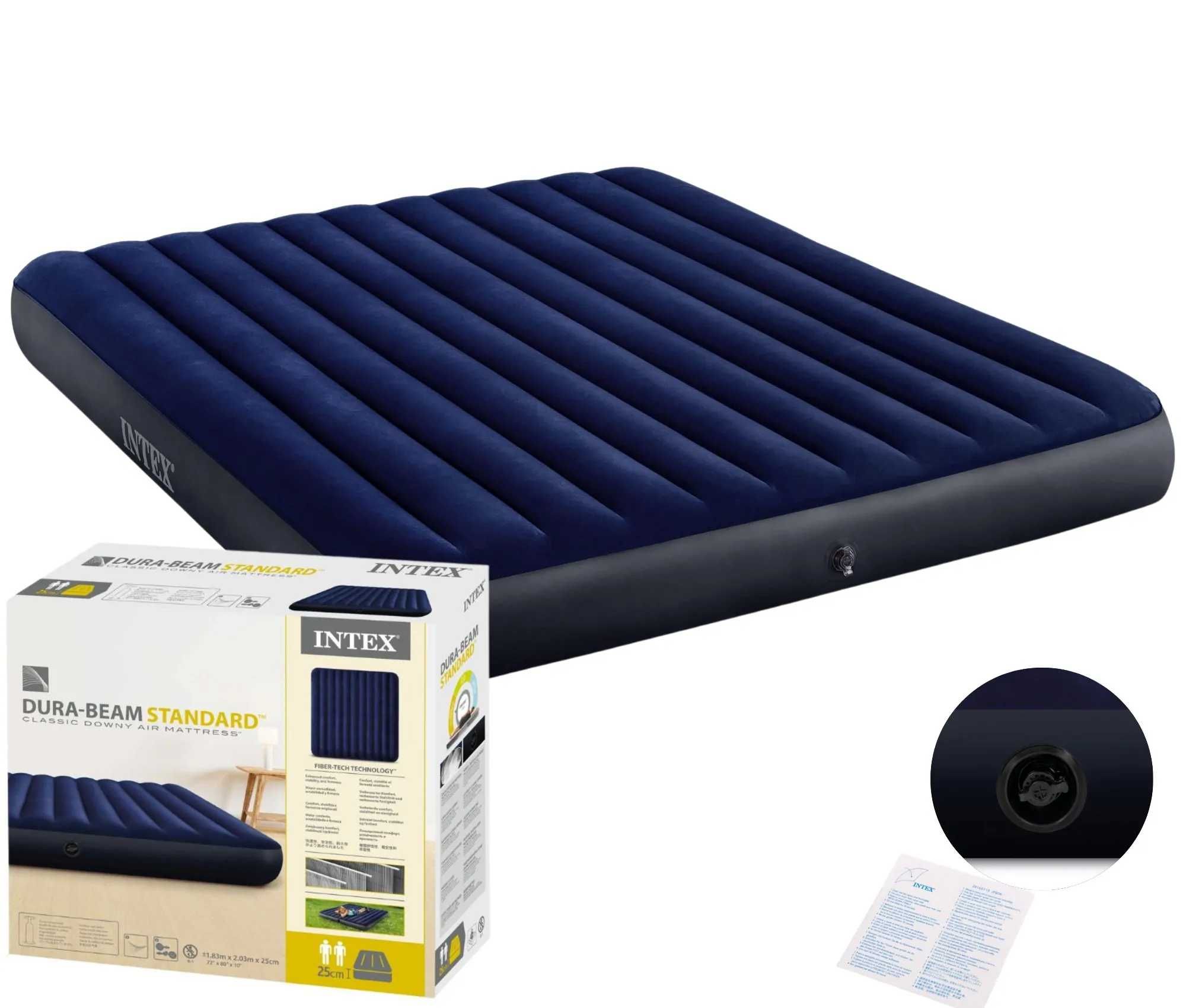 Materac dmuchany łóżko 2-3 osobowy 203x183cm INTEX 64755 super cena