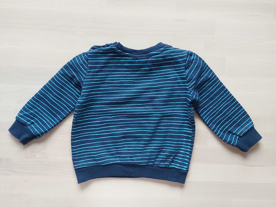PEPCO Bluza sweter łoś rogi oczy paski granatowy roz. 80
