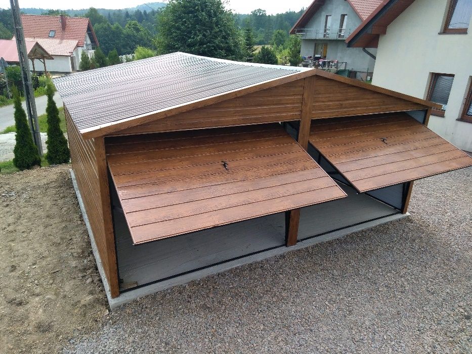 PROMOCJA ! Garaż blaszany 6x6, blaszak drewnopodobny, profil ocynk