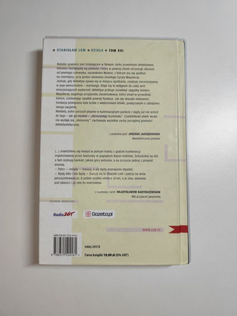 Stanisław Lem sknoczony kryminał, plus DVD z miniserialem