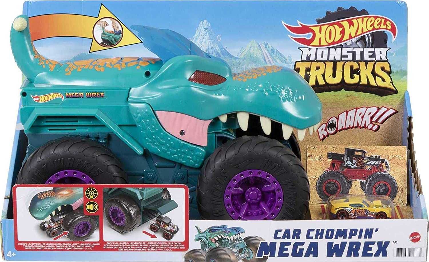 Хот Вилкс Хищный Мега Рекс Hot Wheels Car Chompin Mega Wrex GYL13