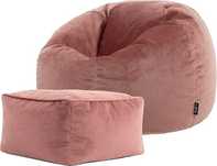 icon Aurora Velvet pufa fotel z podnóżkiem Dusk Pink