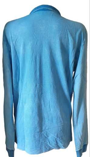 PIERRE BALMAIN faded/distressed look polo koszulka, metalowe logo, XL