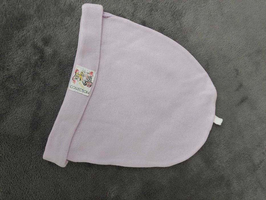 Fioletowa czapka niemowlęca Baby Collection rozmiar 38 miękka wygodna