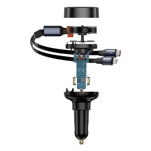Ładowarka samochodowa Baseus Enjoyment USB-C z kablem USB-C / Lightnin