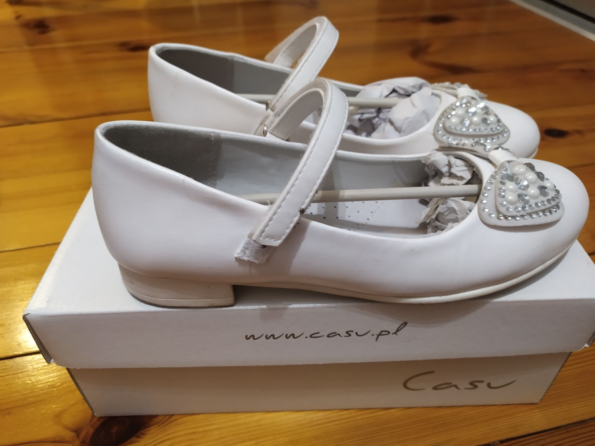 Buty komunijne białe balerinki