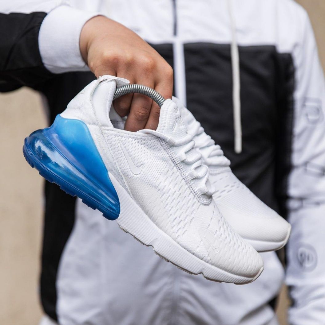 кросівки Nike Air Max 270 (білі з блакитним)