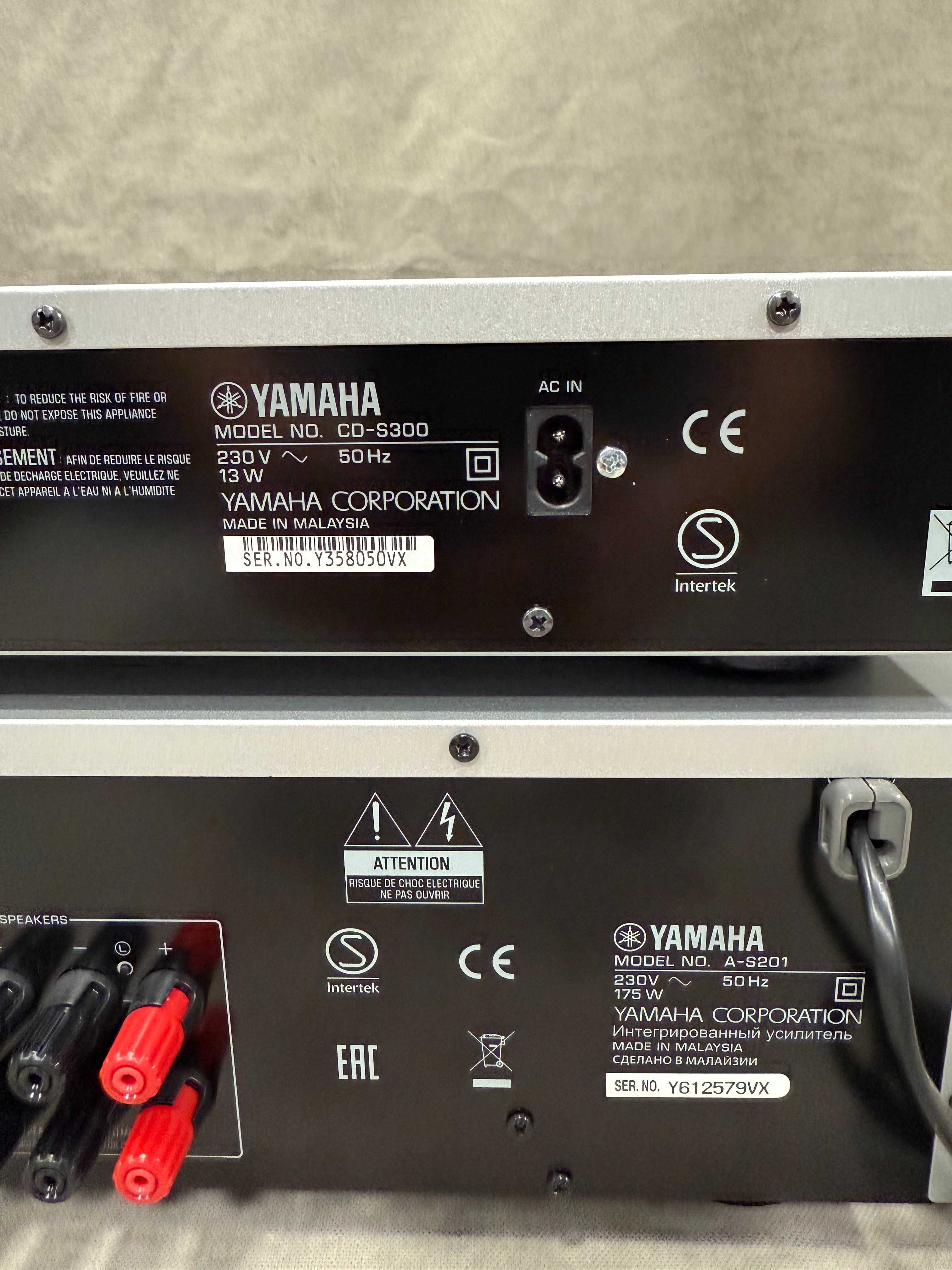 Zestaw stereo wzmacniacz i CD Yamaha a-s 201, plus CD - S 300 srebrny