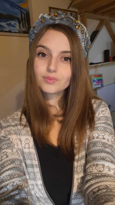 Джинсовый обруч для волос