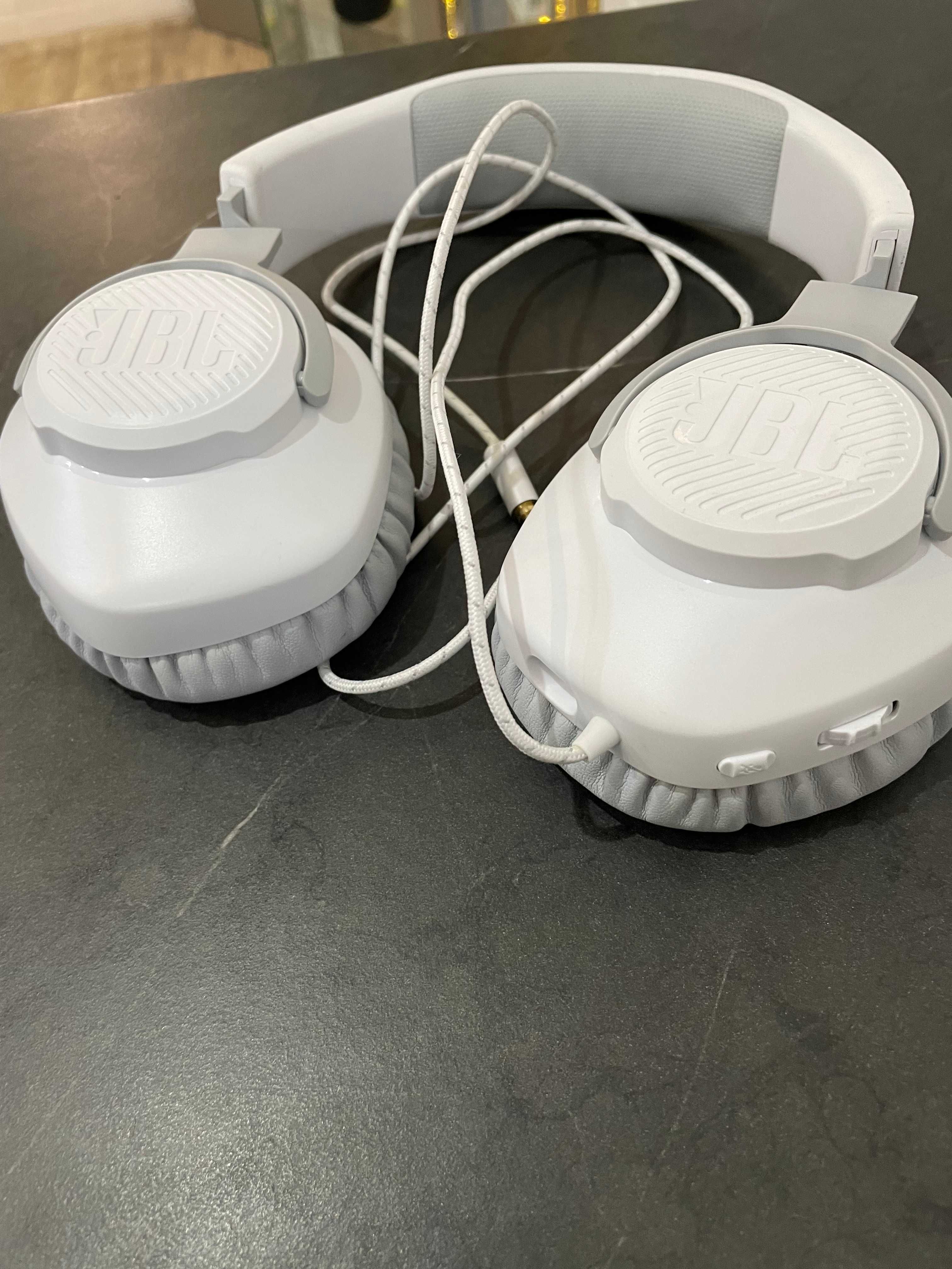 Słuchawki gamingowe JBL  Quantum 100 Białe bardzo dobry stan