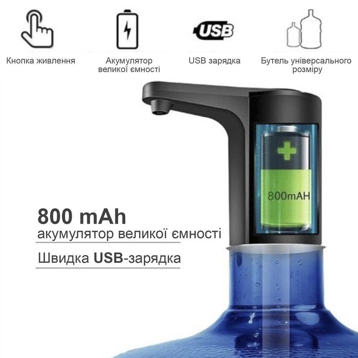 Електрична помпа для води електропомпа для бутиля акумуляторна Y10