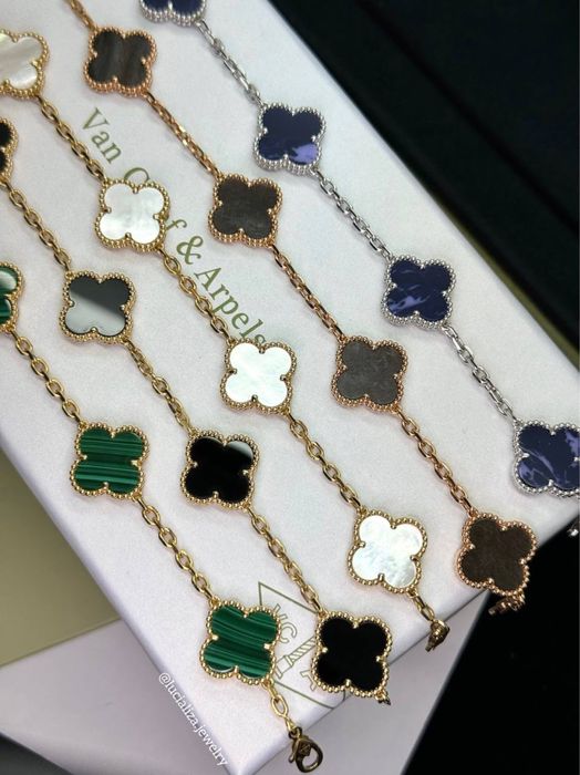 Золотой Браслет в стиле VanCleef 1:1 Vintage Alhambra