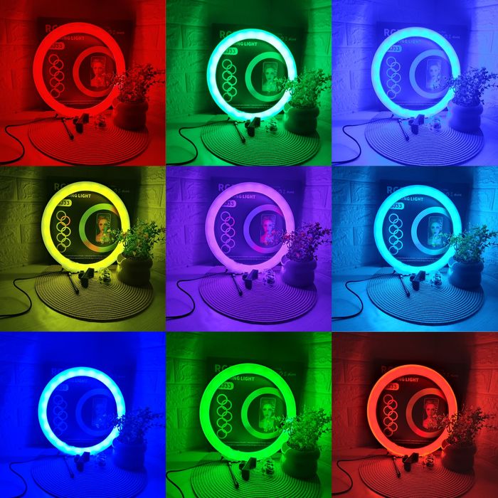 Кільцева лампа 33см MJ33 RGB , Кольцевая лампа , Штатив 2.1м