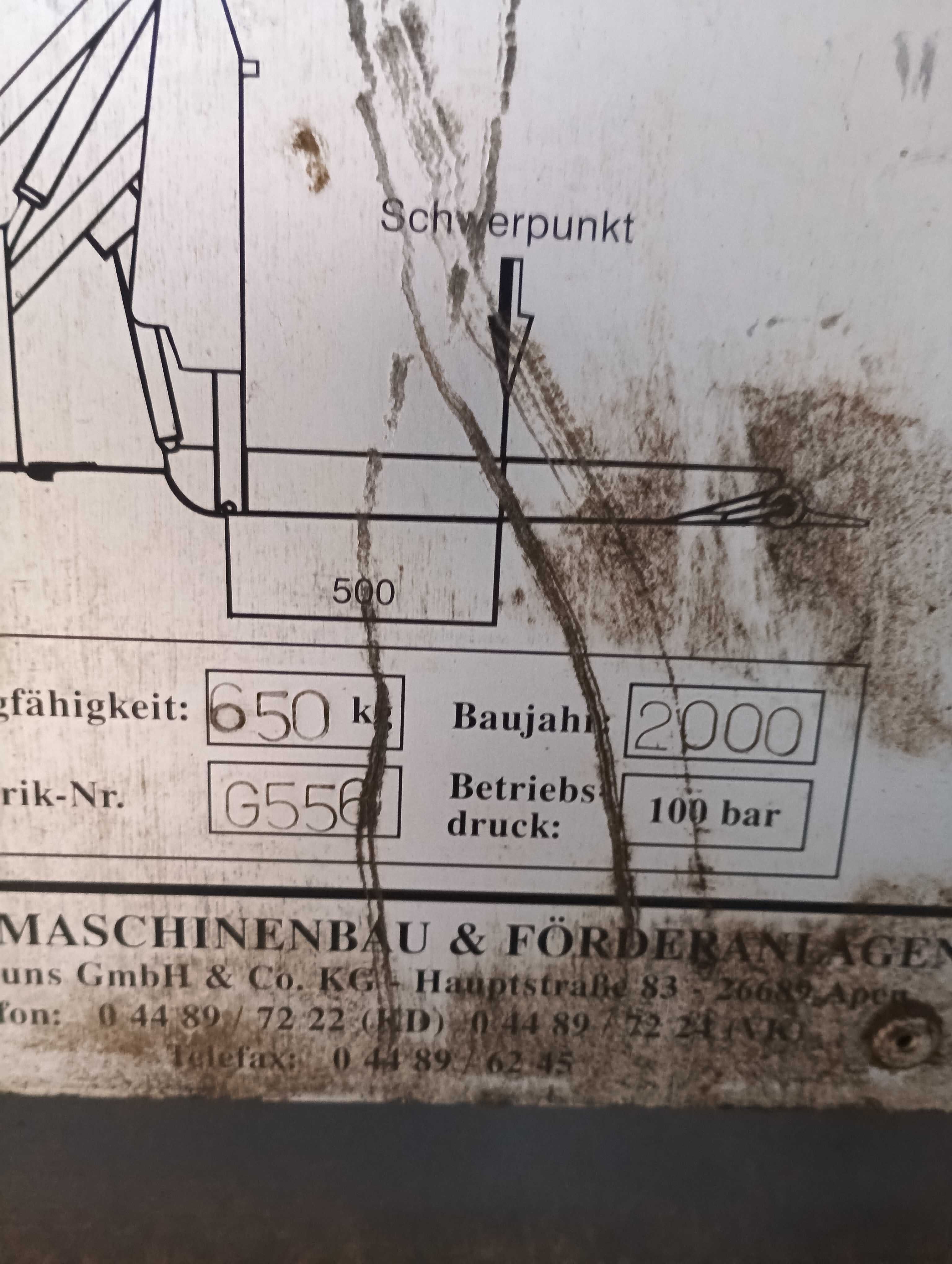 Winda klapa  podnośnik motocyklowy ducato master  650kg euro paleta