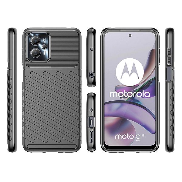 Thunder Case etui Motorola Moto G13 silikonowy pancerny pokrowiec czar