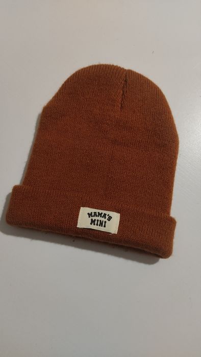 Jesienno zimowa brązowa czapka dla chłopca na około 2/3 latka