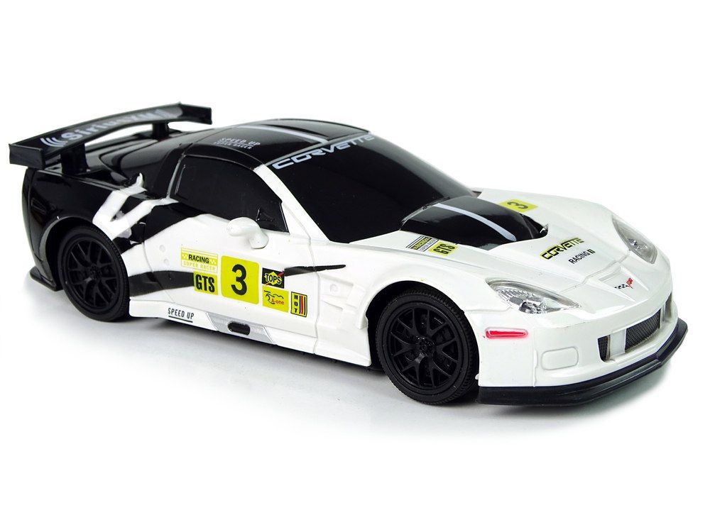 Auto Sportowe Wyścigowe R/C 1:24 Corvette C6.R Biały 2.4 G Światła