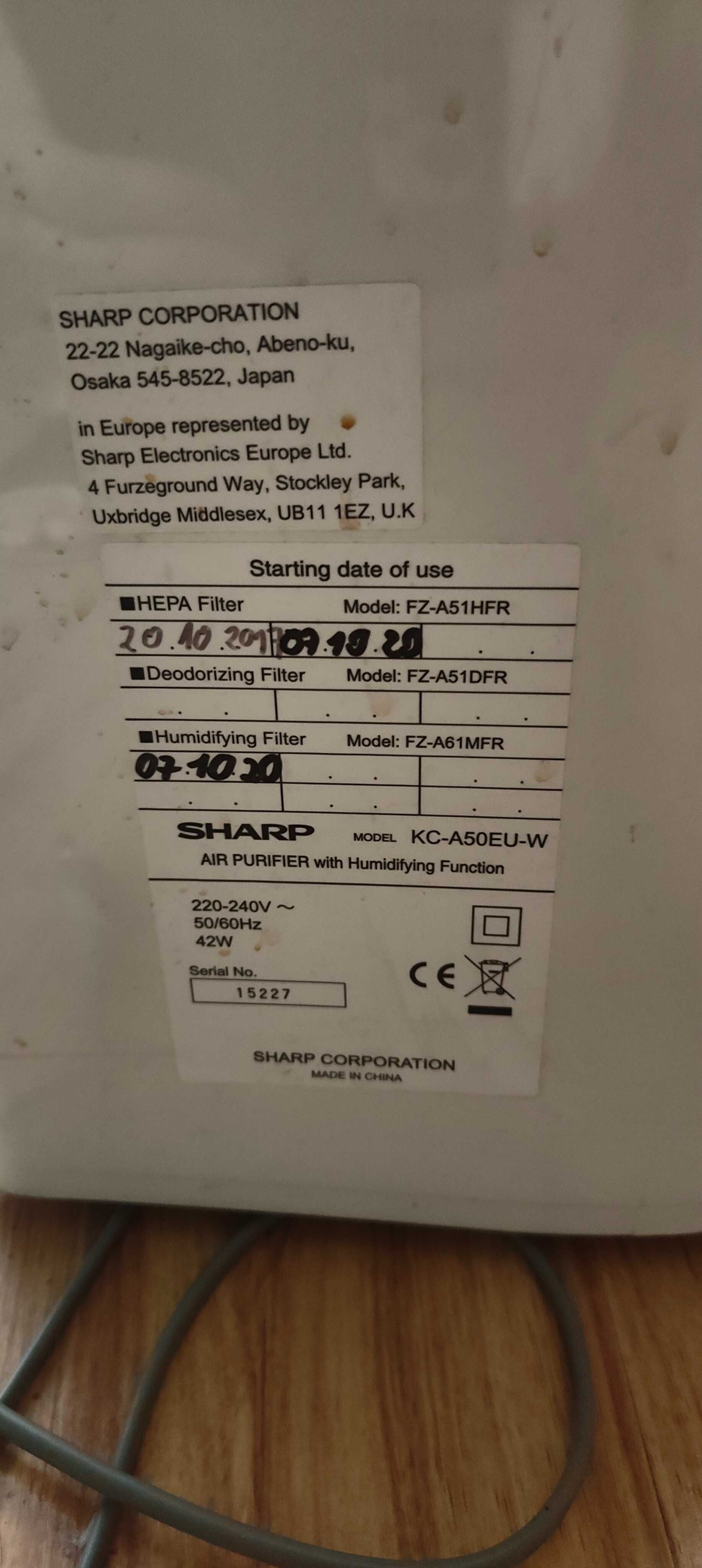 Oczyszczacz powietrza Sharp KC-A50EU-W