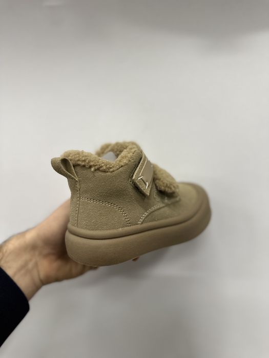 Черевички дитячі зимові 21-26, коричневі ботинки на зиму, стильні легк