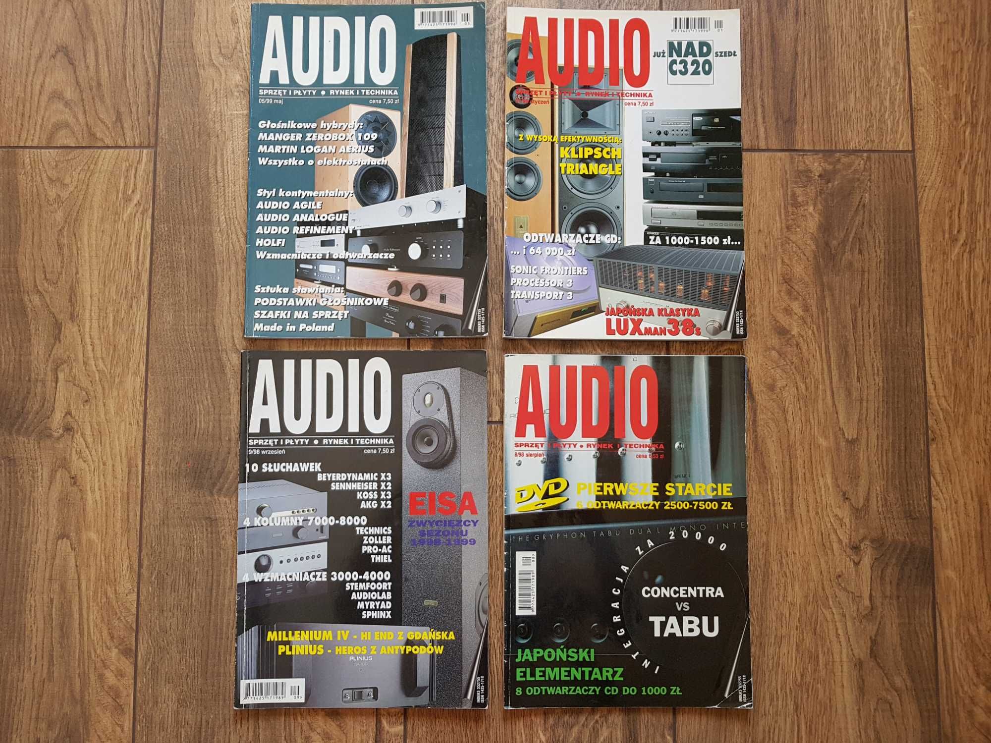 4 czasopisma: "AUDIO - sprzęt i płyty", rocznik '99 i '98