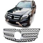 Grelha desportiva cromada prateada Mercedes GLK X204 de 2012 a 2015