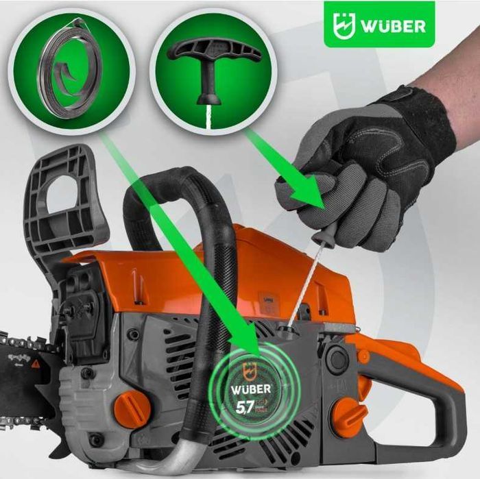 Zestaw XXL Piła Spalinowa 5,7KM WUBER PILARKA Łańcuchowa Nowa