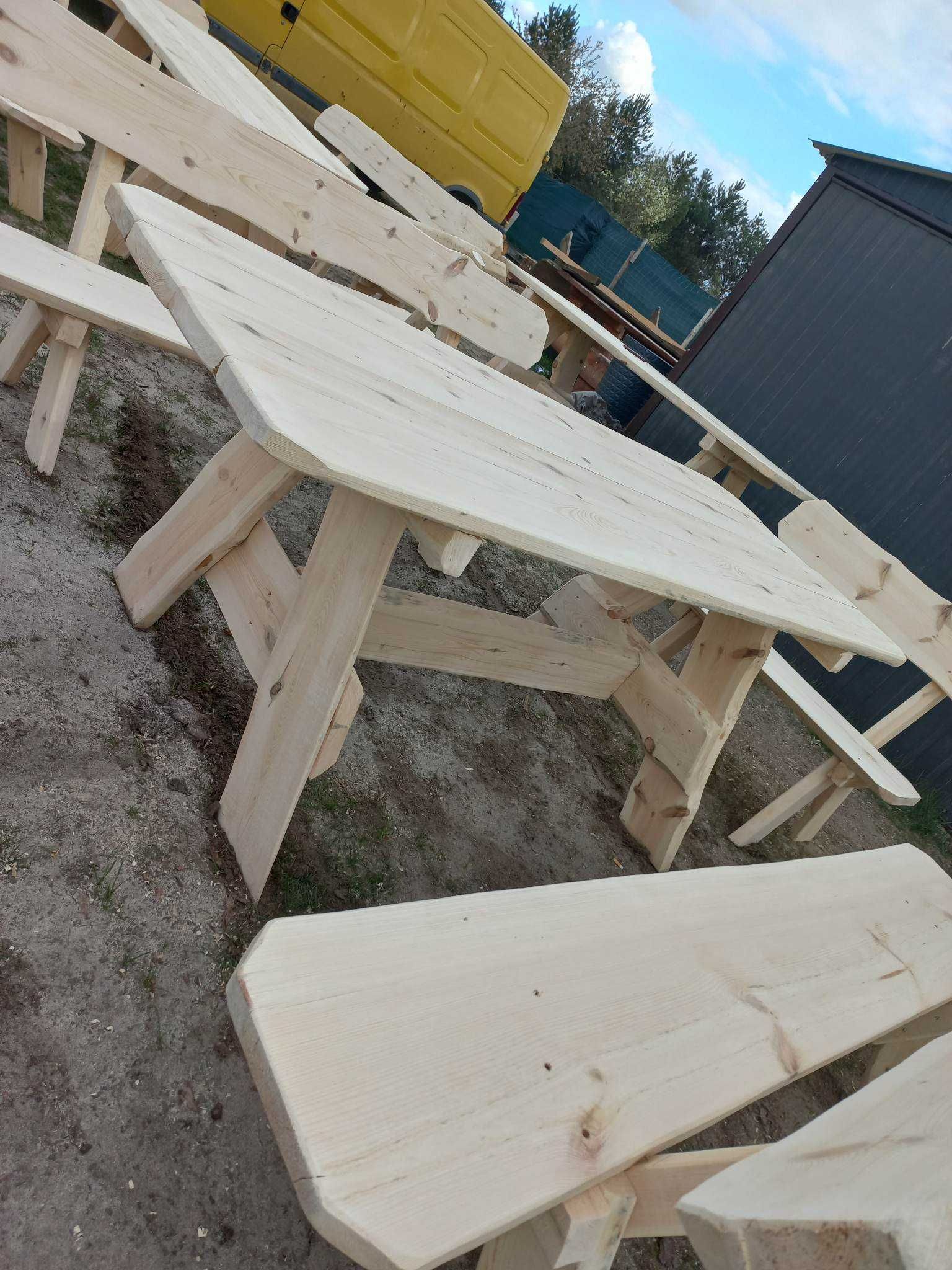 Zestaw ogrodowy 10-12 osób LEO KOMPLET mebli ŁAWKI STÓŁ