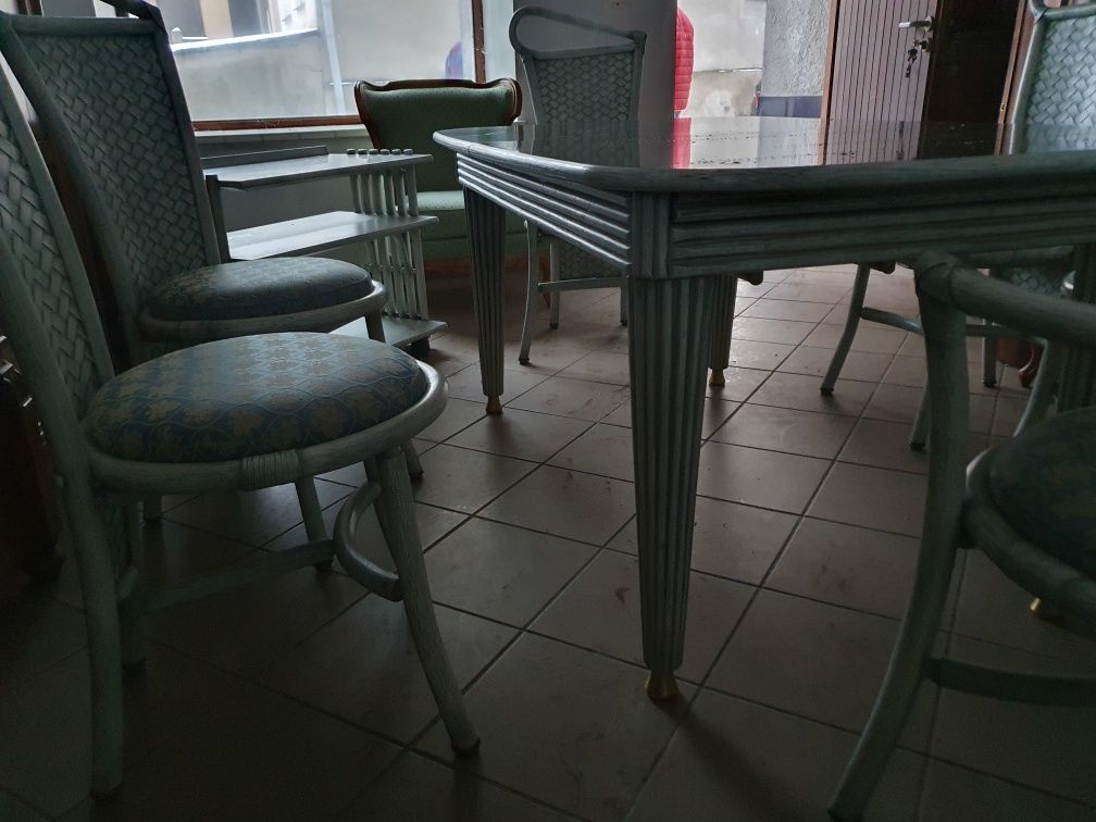 Stół Rozkładany 6 Krzeseł i Barek