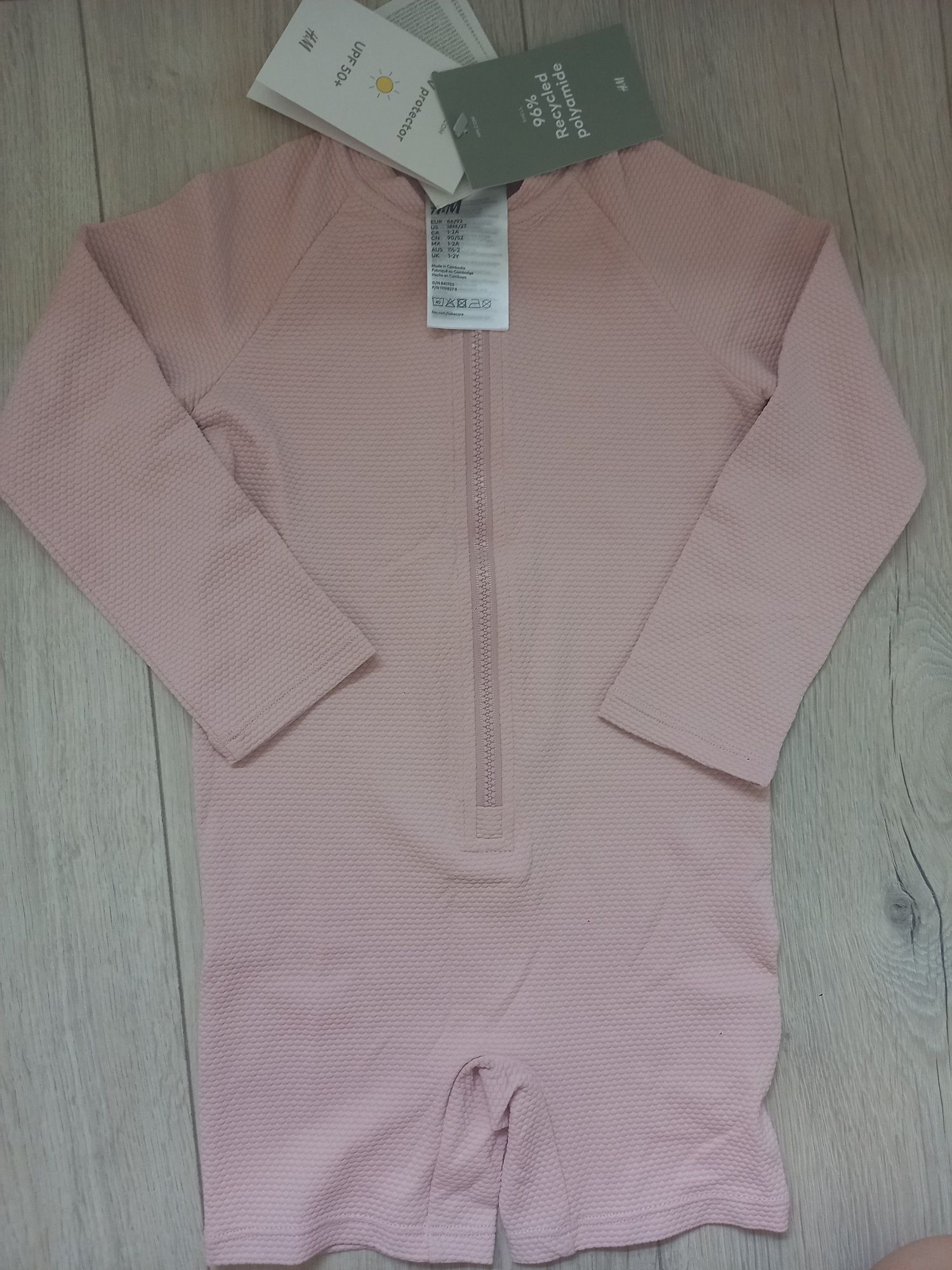 Strój kąpielowy różowy przeciwsłoneczny upf 50+ uv50 z filtrem h&m now