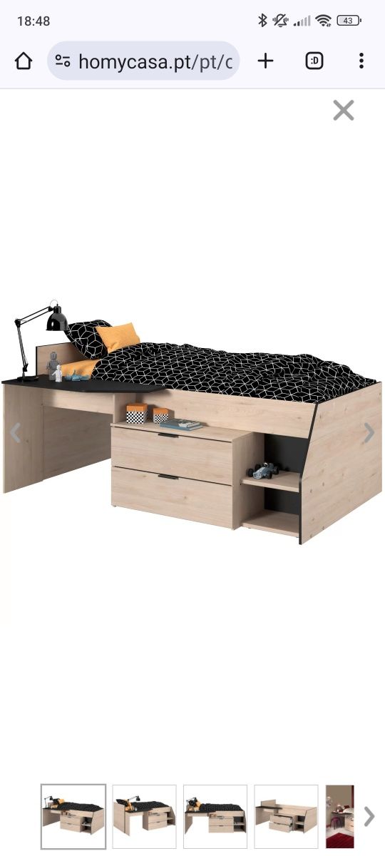 Cama com arrumação como nova