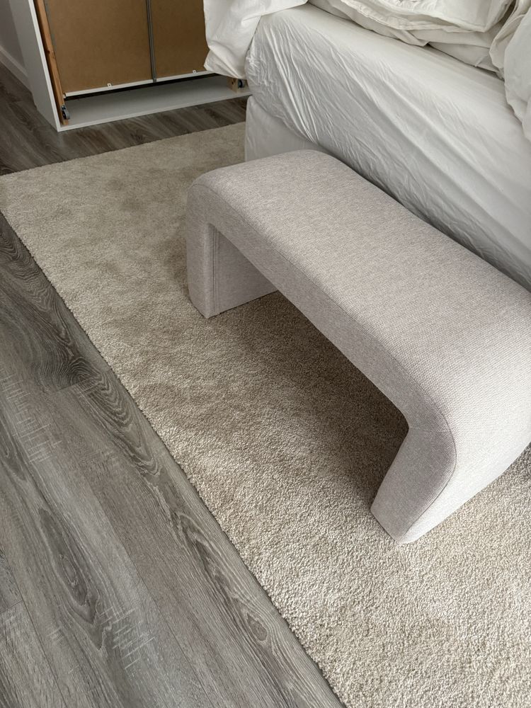 Banqueta 93x48 bege tecido