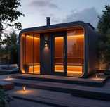 SAUNA Quadro z piecem 2x2m, kwadratowa, kostka ZŁOŻONA 200cm PRODUCENT