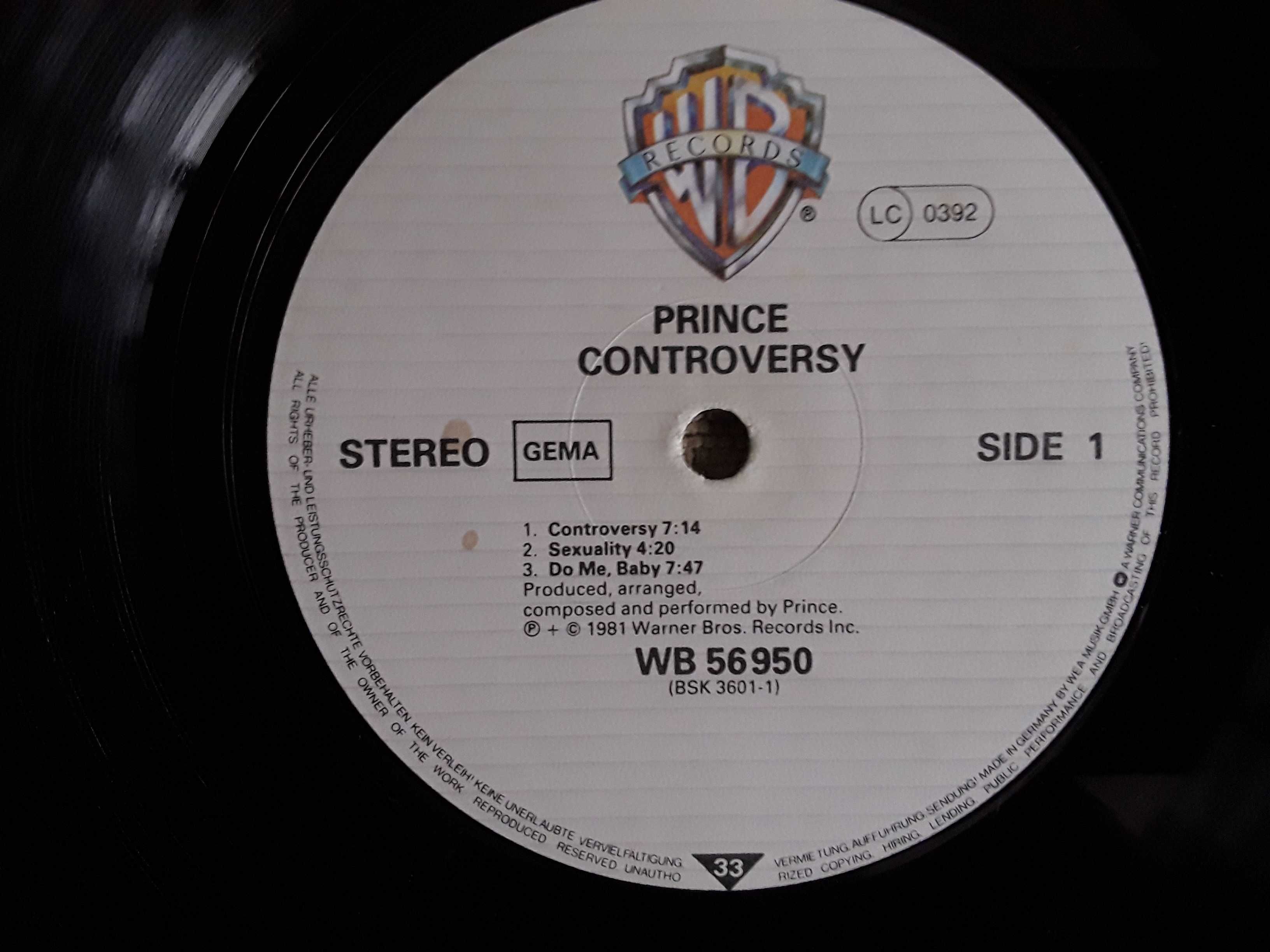 Виниловая пластинка Prince  Controversy  1981 г.