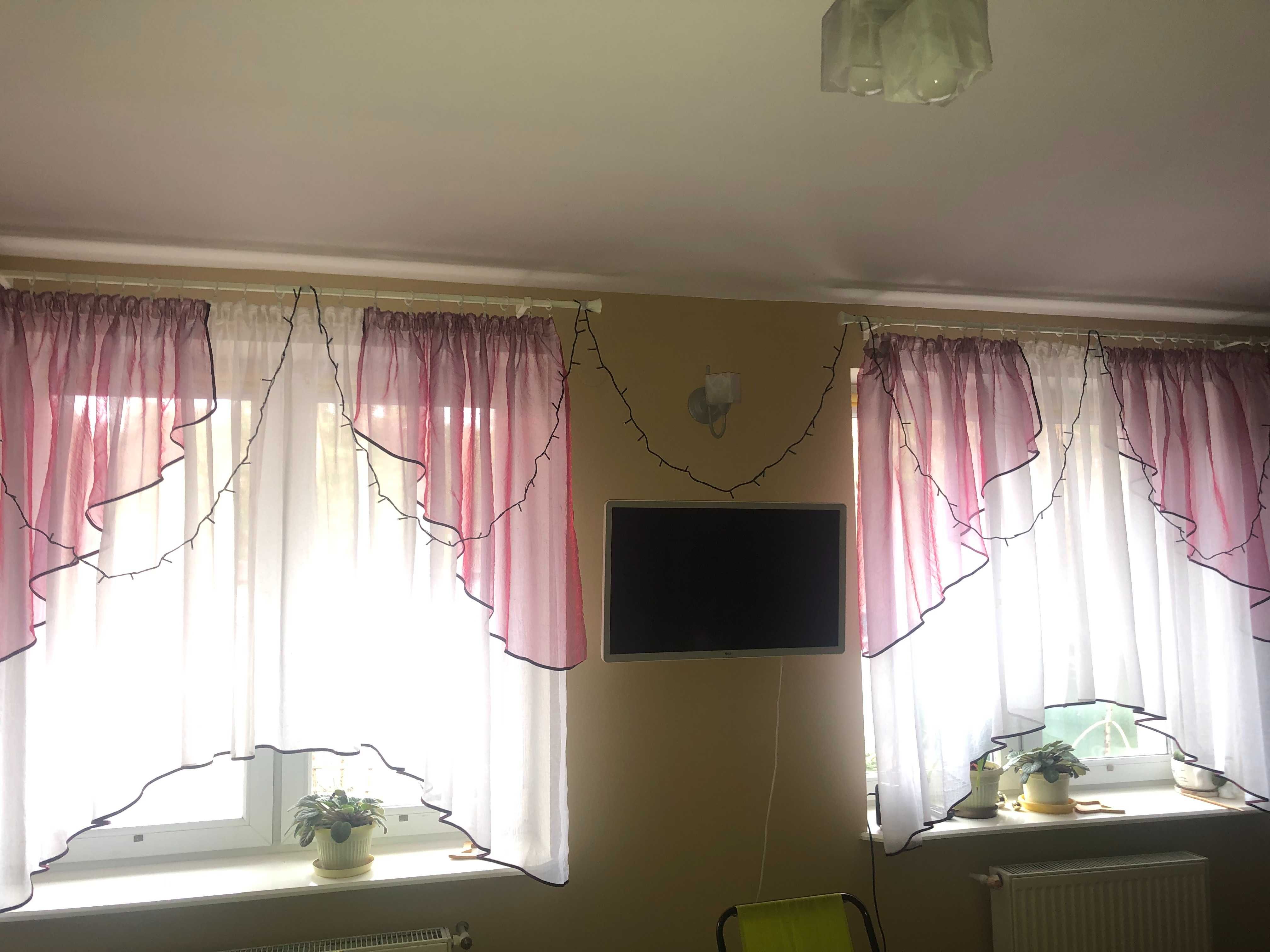 Gotowe firany zasłony lambrekin szer 160x145cm dwie sztuki