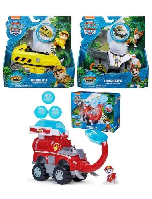 Paw Patrol Jungle Трекер/Кремез машина-носоріг/ Пожежна-слон Маршала