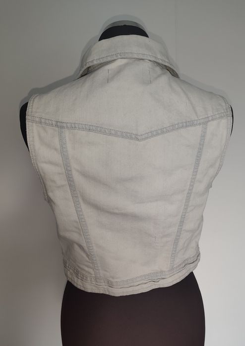 Kamizelka jeansowa jasna z przetarciami L